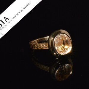GIA Certified Natural 8.40cts Ceylon Sapphire 18K Solid Gold Dome Engraved Ring
